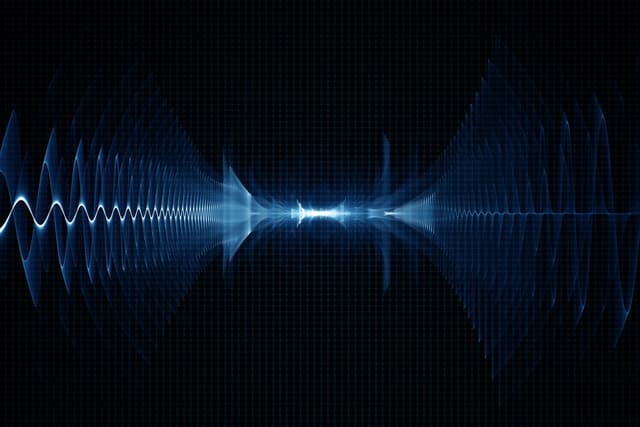 An image of a sound wave on a black background.